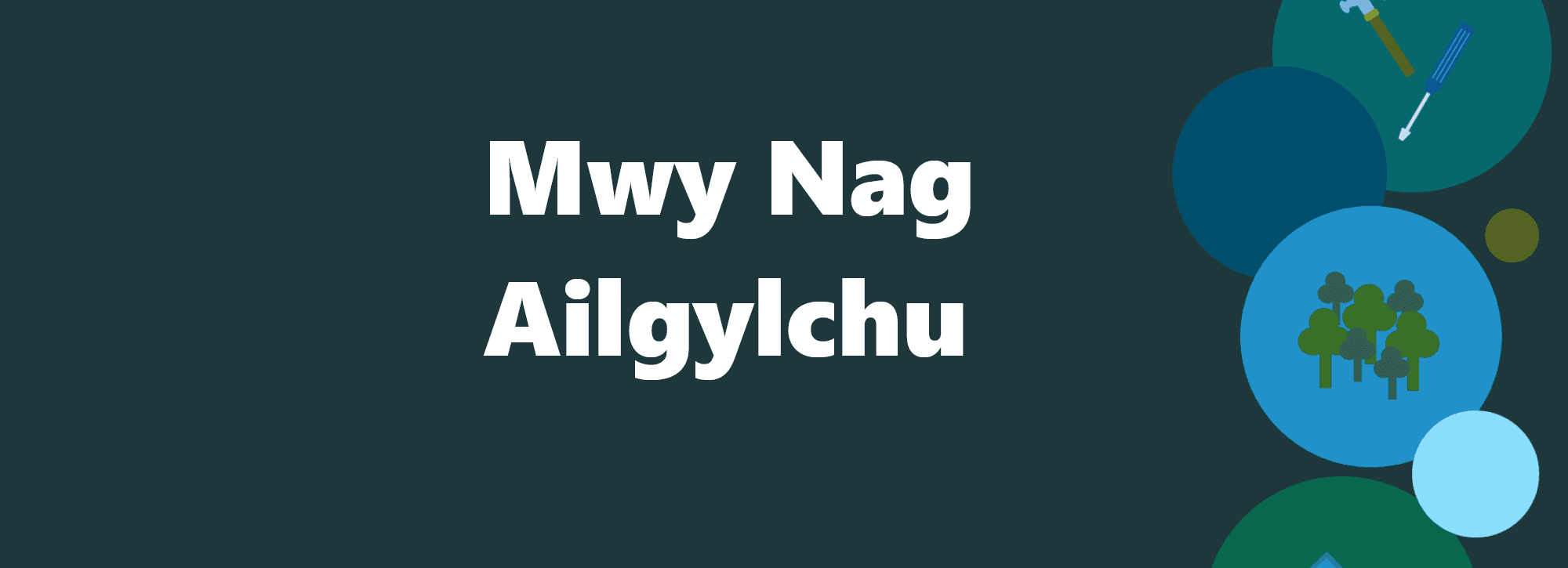 Clawr crynodeb Mwy nag Ailgylchu gyda theitl mewn gwyn ar gefndir tywyll a nifer o eiconau cysylltiedig â gwasanaeth mewn cylchoedd lliw ar hyd yr ymyl dde.